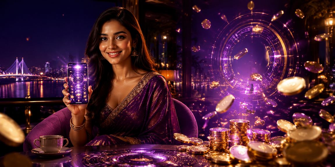 Colorful neon casino app on mobile screen in Mumbai