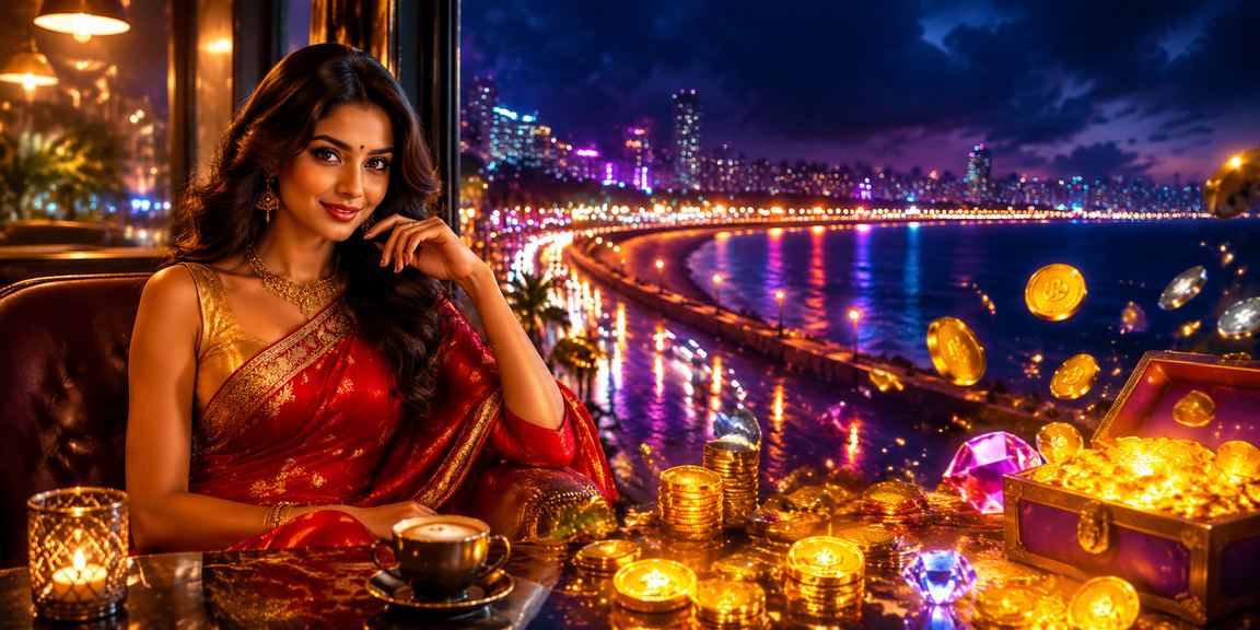 Evening view of Mumbai Marine Drive with festive lights